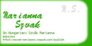 marianna szvak business card