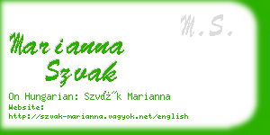 marianna szvak business card
